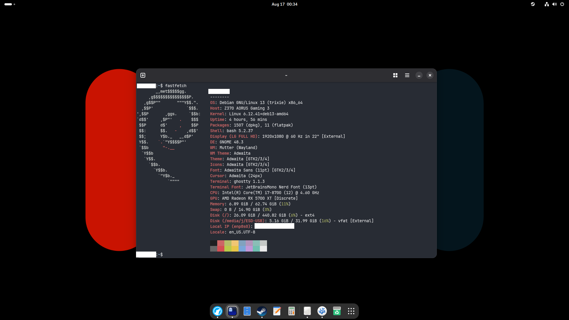 Captura ghostty en debian 13